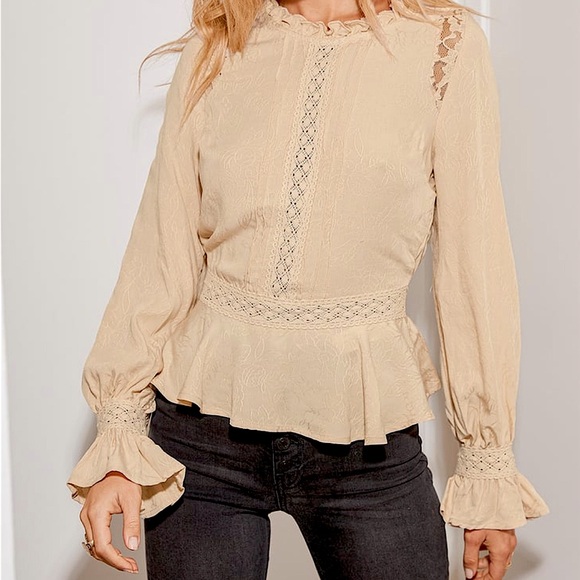 Chance & Destiny Ruffled Lace and Crochet Blouse. - Picture 1 of 8
